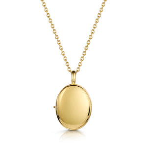 Mother Of Pearl Oval Locket - Gold
