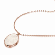 Load image into Gallery viewer, Large Oval Mother of Pearl Locket - Rose Gold

