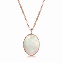 Load image into Gallery viewer, Large Oval Mother of Pearl Locket - Rose Gold
