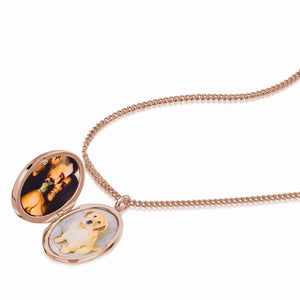 Large Oval Mother of Pearl Locket - Rose Gold