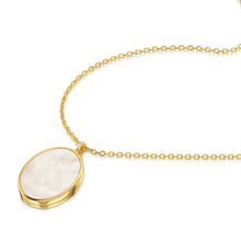 Load image into Gallery viewer, Large Oval Mother of Pearl Locket - Gold
