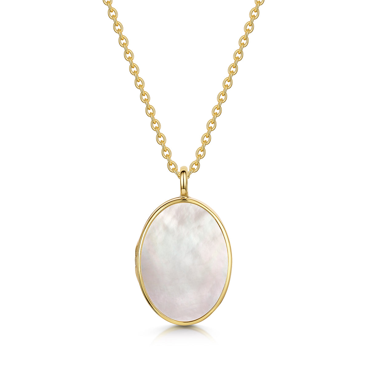 Pear Locket Large Oval Mother of Pearl Locket - Gold – LOVELOX