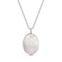 Load image into Gallery viewer, Large Oval Mother of Pearl Locket - Silver
