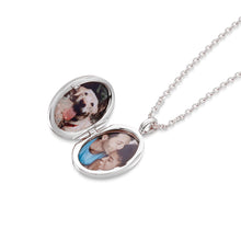 Load image into Gallery viewer, Oval Locket With Clear Crystal - Silver
