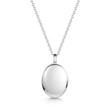 Load image into Gallery viewer, Oval Locket With Clear Crystal - Silver
