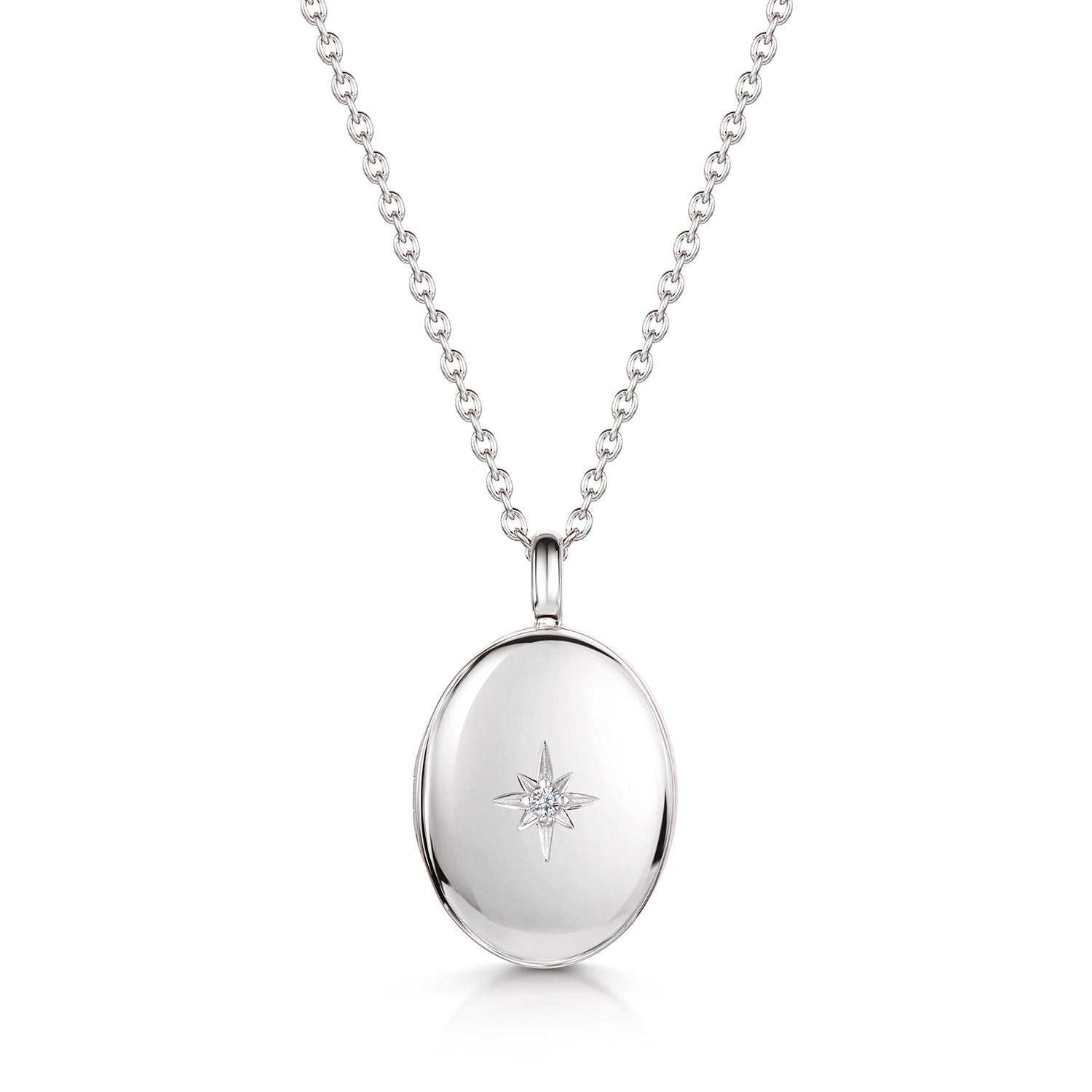 Oval Locket Clear Crystal
