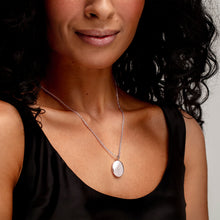 Load image into Gallery viewer, Oval Locket With Clear Crystal - Silver
