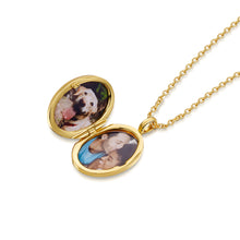 Load image into Gallery viewer, Oval Locket With Clear Crystal - Gold
