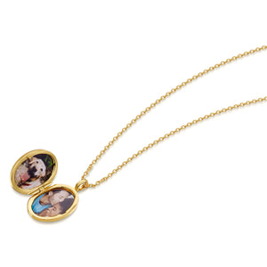 Mother Of Pearl Oval Locket - Gold