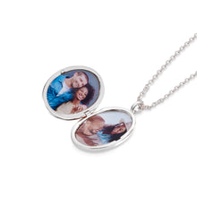 Load image into Gallery viewer, Large Silver Oval Locket With Clear Crystal
