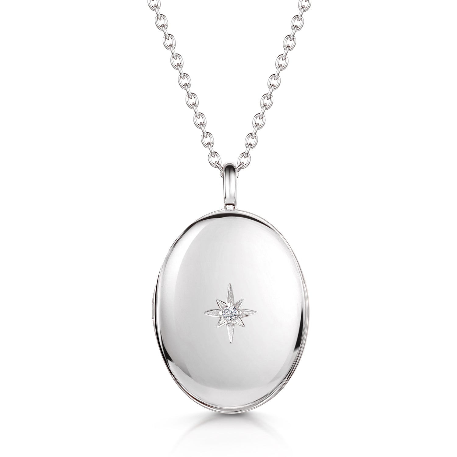 Large Oval Locket Clear Crystal