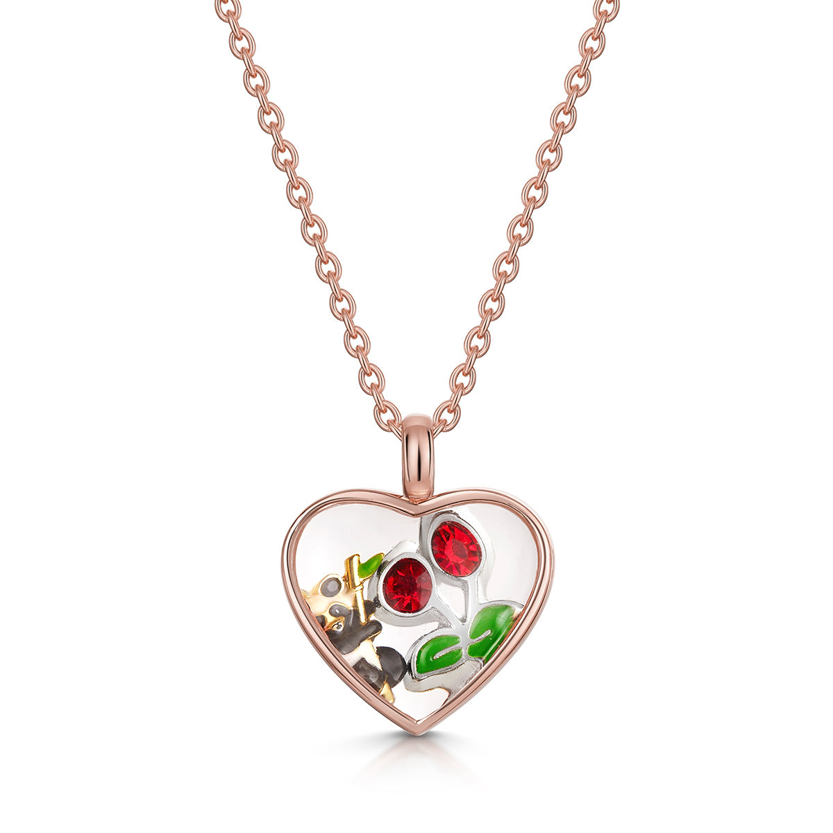 Floating Heart Memory Locket Rose Gold