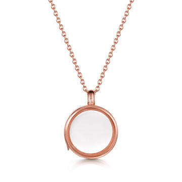 Floating Round Memory Locket Rose Gold – LOVELOX