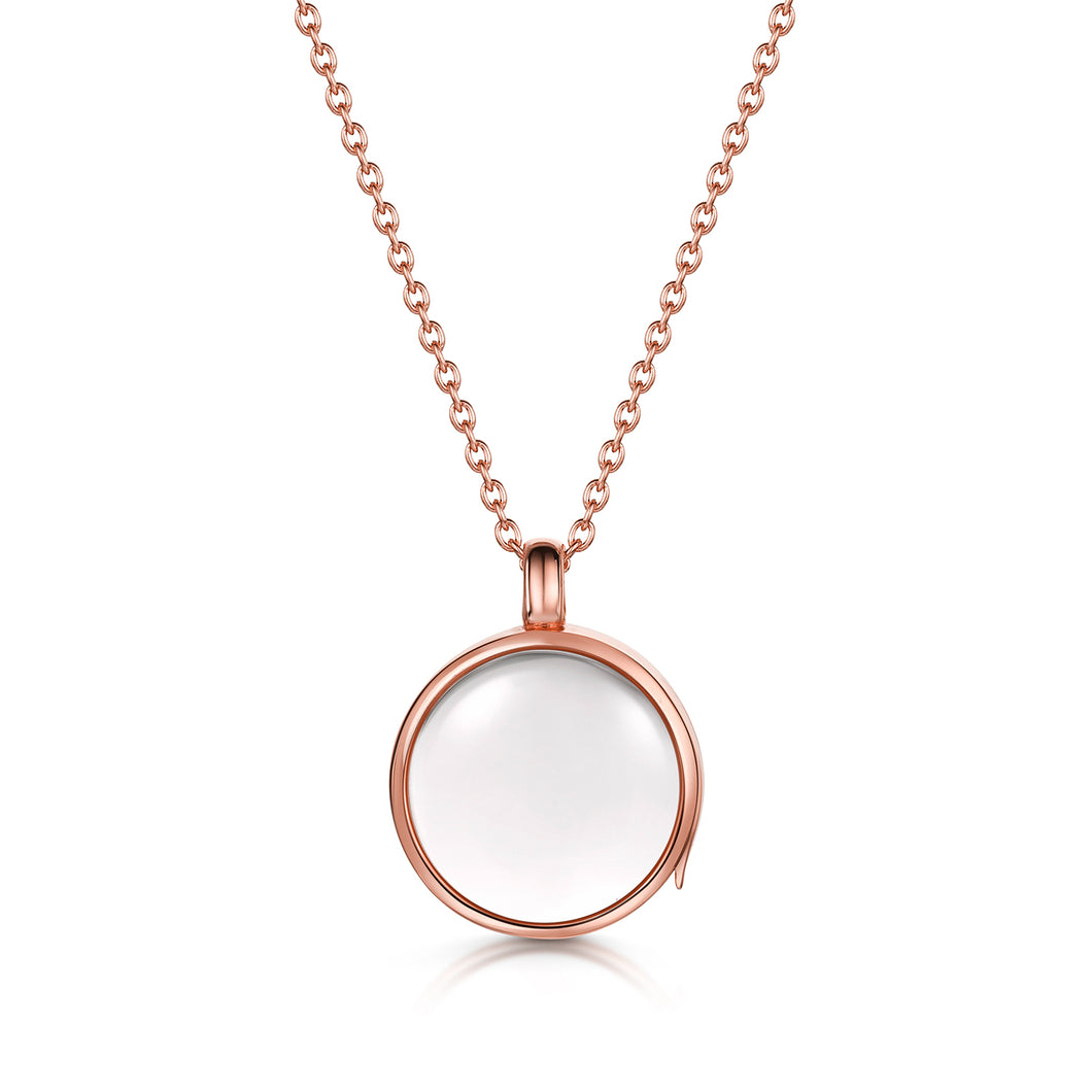 Floating Round Memory Locket - Rose Gold