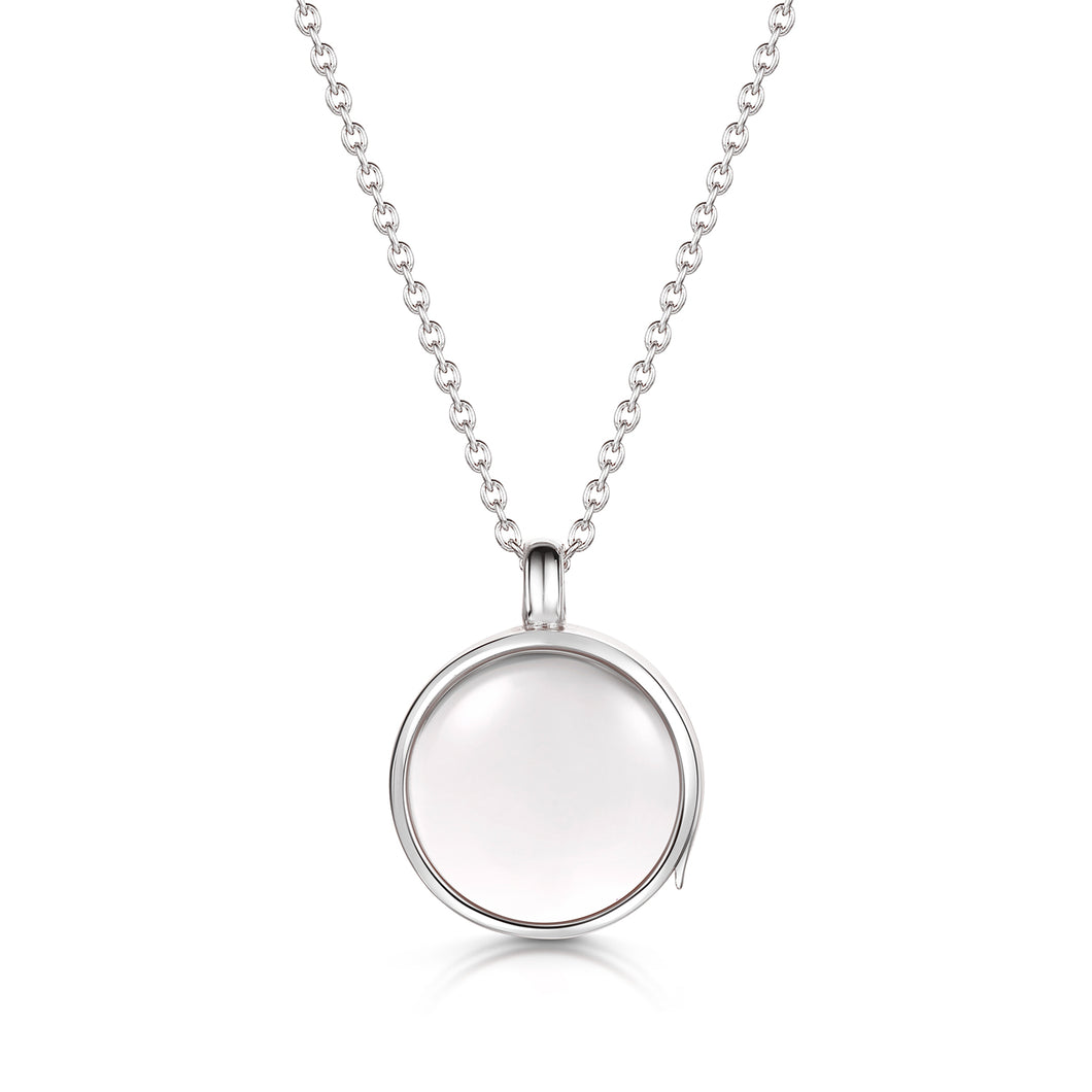 Floating Round Memory Locket - Silver