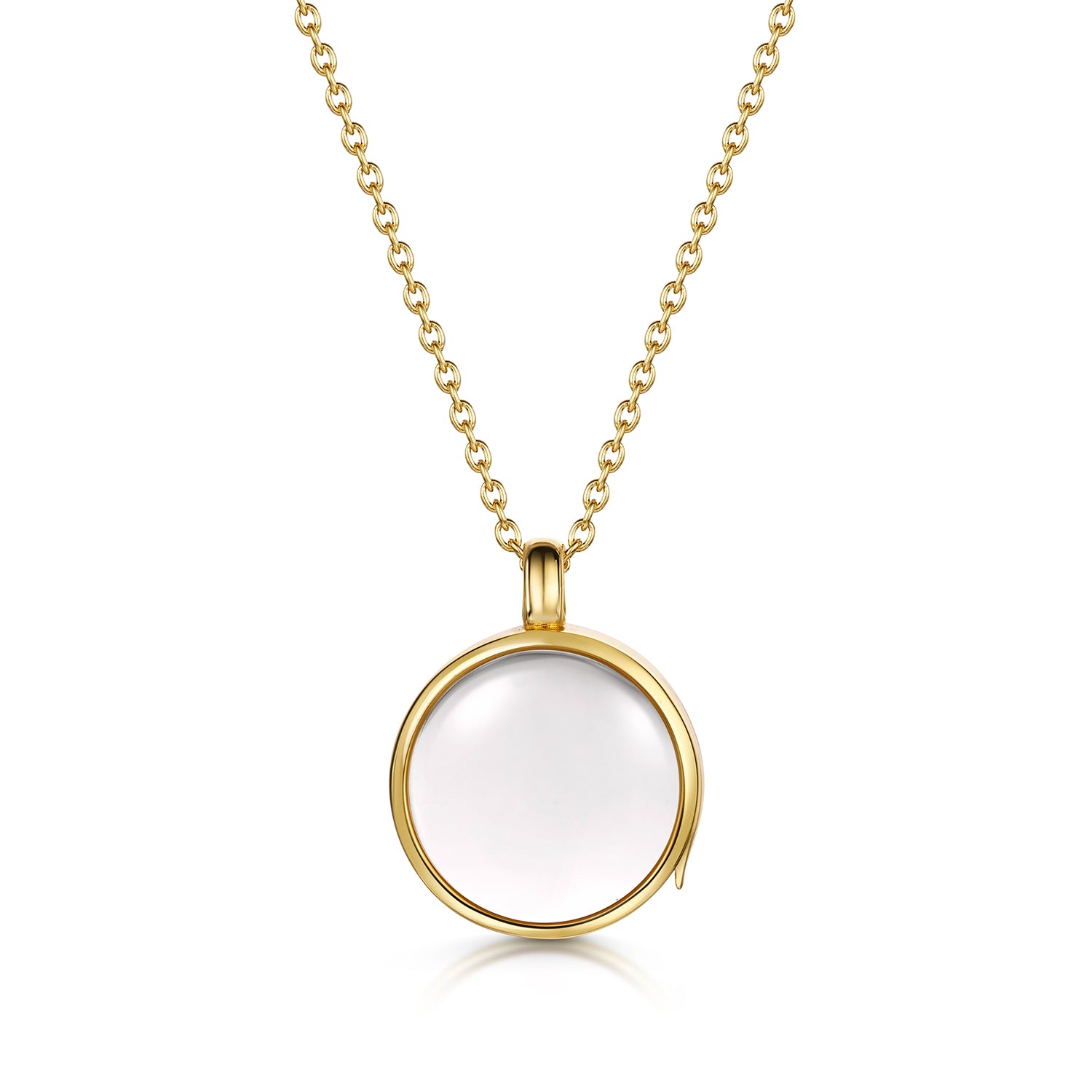 Floating Round Memory Locket Gold