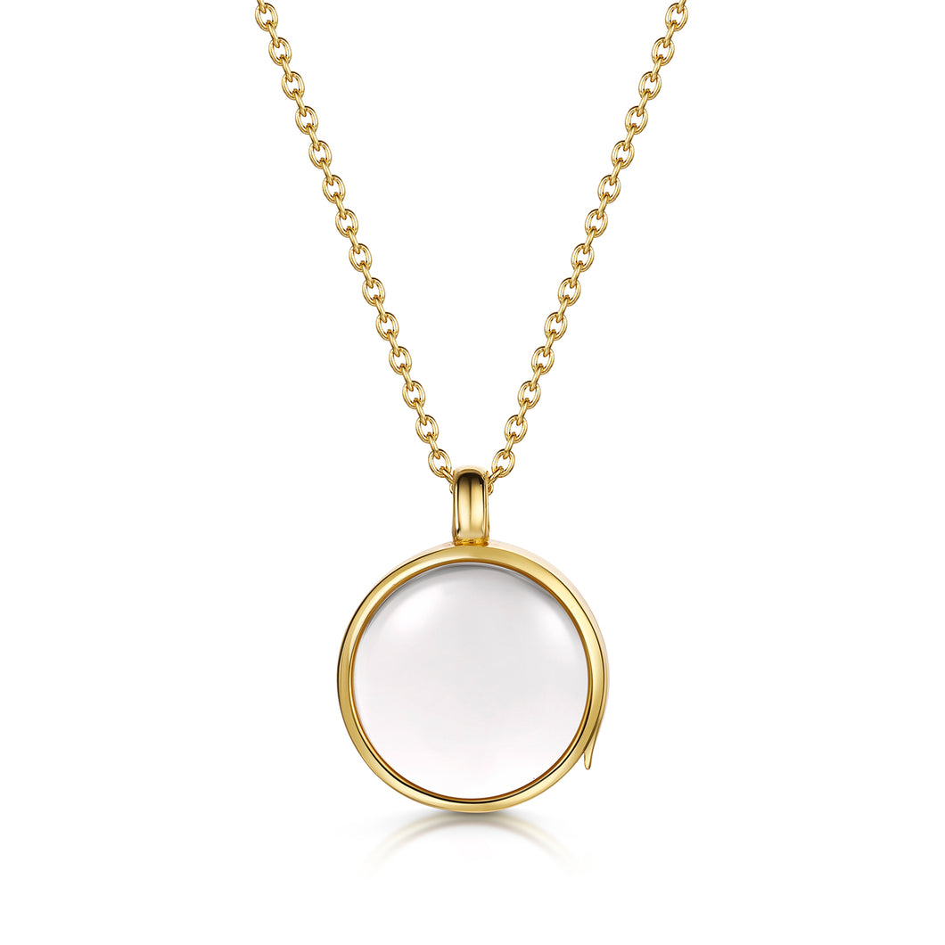 Floating Round Memory Locket - Gold