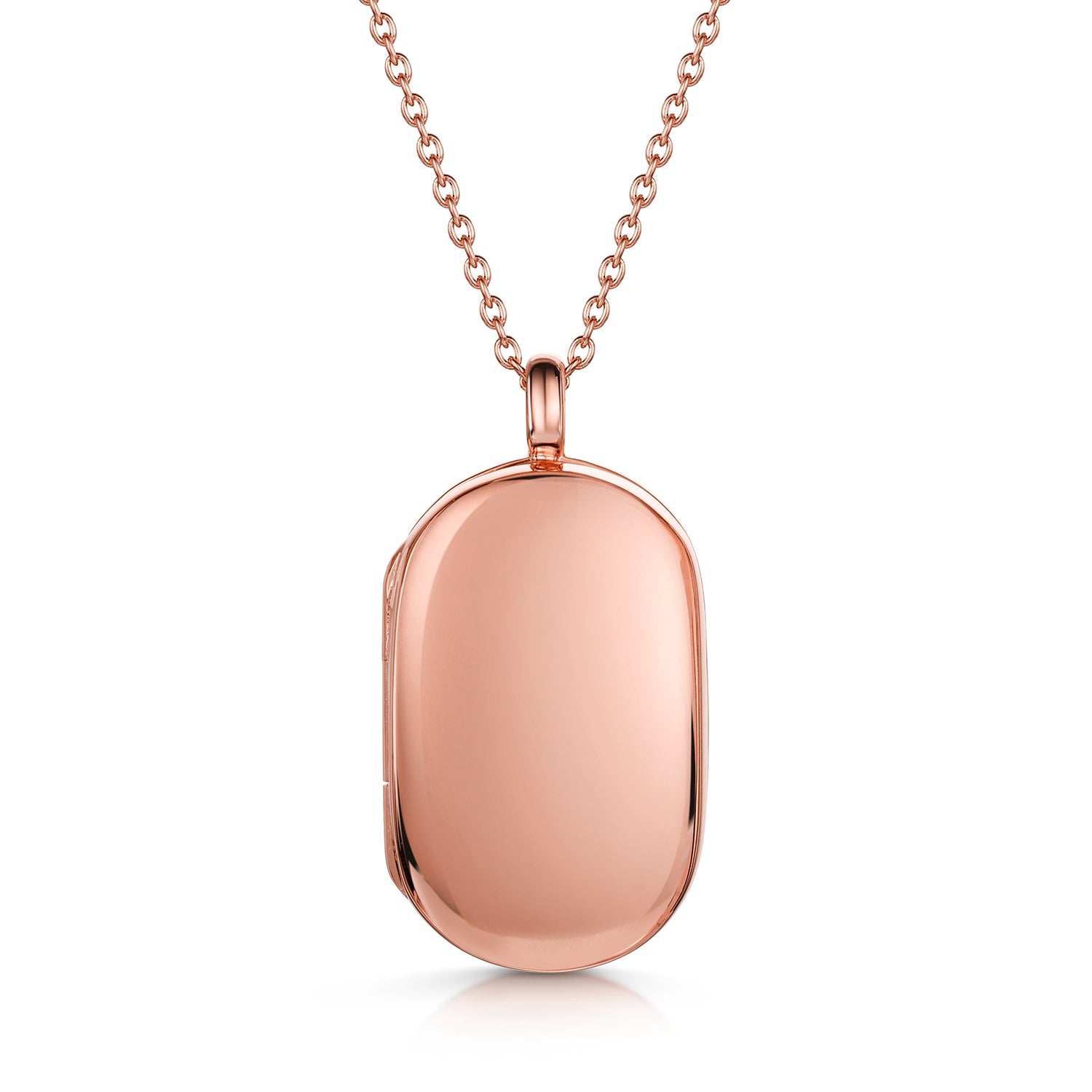 Rose Gold Oval Tag Locket