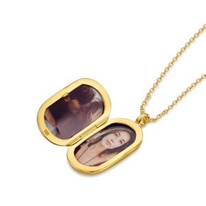 Men's Gold Oval Tag Locket