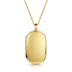 Men's Gold Oval Tag Locket