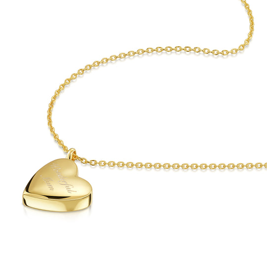 Drop Heart Urn Necklace - Gold