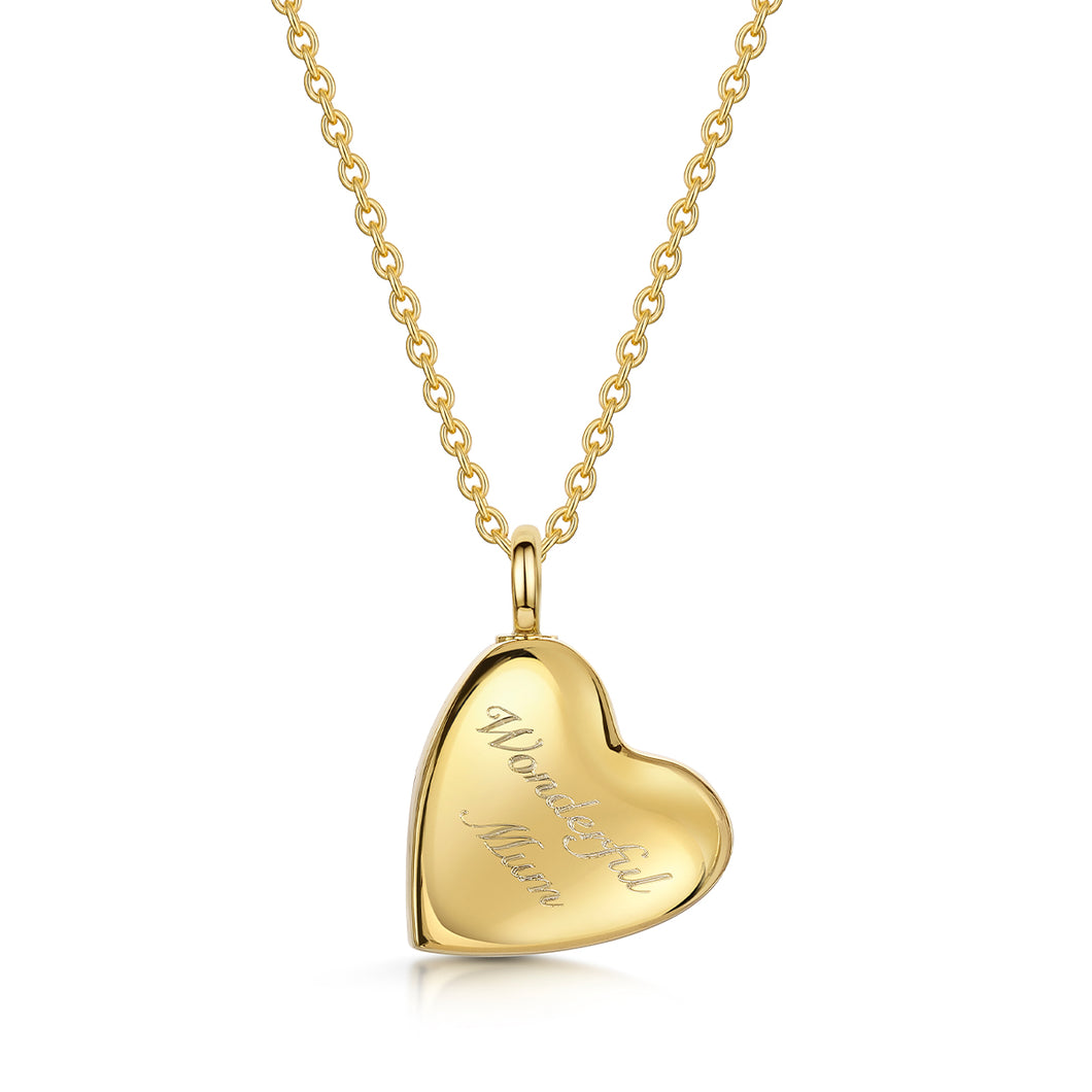 Drop Heart Urn Necklace - Gold