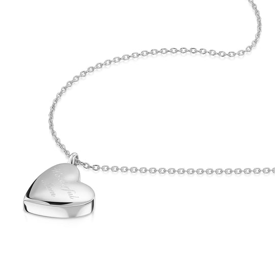 Drop Heart Urn Necklace - Silver