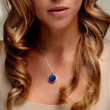 Load image into Gallery viewer, Lapis Lazuli Modern Round Locket – Silver
