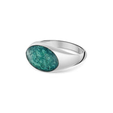 Load image into Gallery viewer, Large Oval Signet Ashes Resin Ring - Silver
