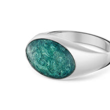 Load image into Gallery viewer, Large Oval Signet Ashes Resin Ring - Silver
