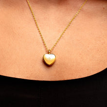 Load image into Gallery viewer, Large Crystal Heart Urn Ashes Necklace – Gold
