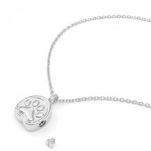 Load image into Gallery viewer, Pressed Paw Urn Necklace - Silver
