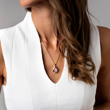 Load image into Gallery viewer, Large Organic Teardrop Ashes Resin Necklace - Gold
