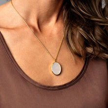 Load image into Gallery viewer, Large Oval Mother of Pearl Locket - Gold
