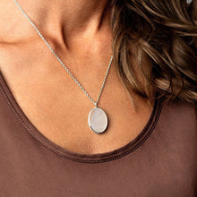 Load image into Gallery viewer, Large Oval Mother of Pearl Locket - Silver
