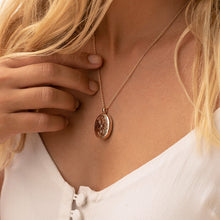 Load image into Gallery viewer, Large Oval Scroll Gold Locket
