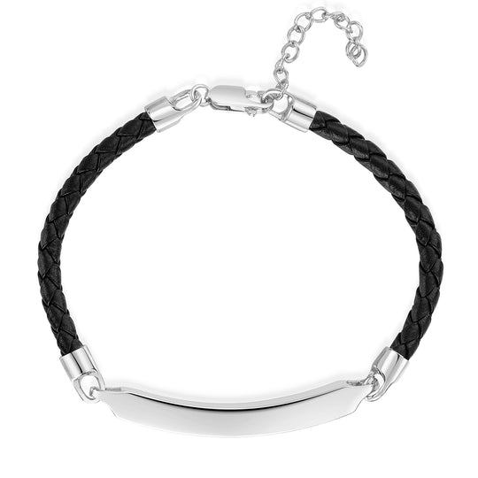 Legacy ID Bar Urn With Braided Bracelet  - Silver