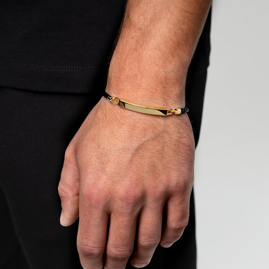 Legacy ID Bar Urn With Braided Bracelet  - Gold