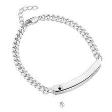 Load image into Gallery viewer, Legacy Name Bar Urn With Cuban Chain Bracelet  - Silver
