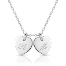 Load image into Gallery viewer, Little Twin Heart Personalised Necklace – Silver
