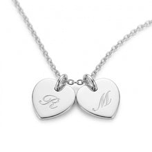 Load image into Gallery viewer, Little Twin Heart Personalised Necklace – Silver
