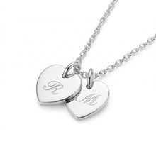 Load image into Gallery viewer, Little Twin Heart Personalised Necklace – Silver
