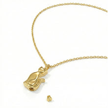 Load image into Gallery viewer, Cat Silhouette Urn Necklace - Gold
