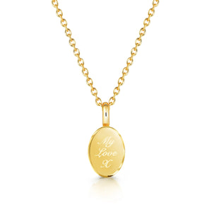 Little Oval Ashes Resin Necklace - Gold