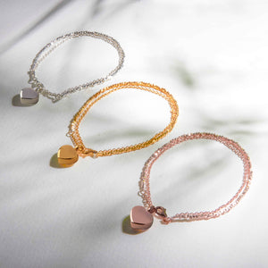 Nugget Chain Heart Urn Ashes Bracelet – Rose Gold
