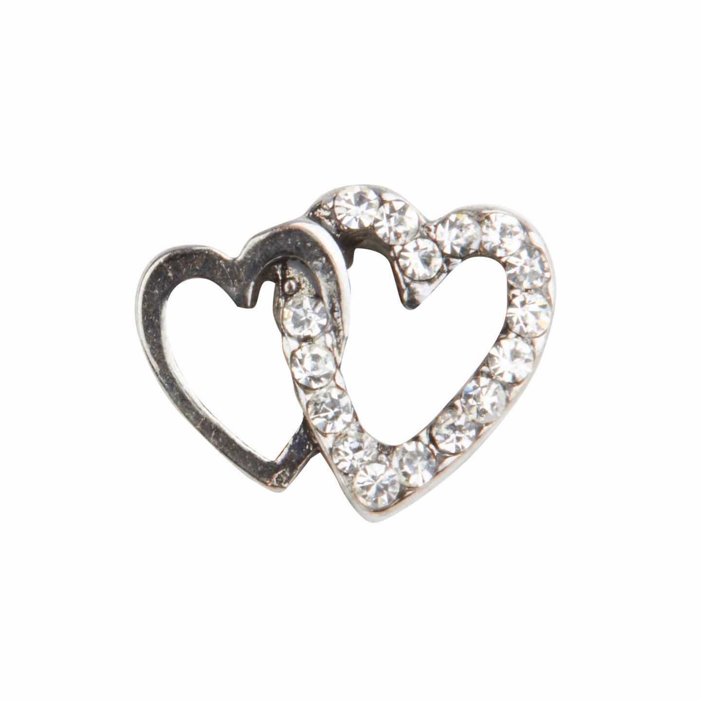 Interlocking Heart Crystal Charm