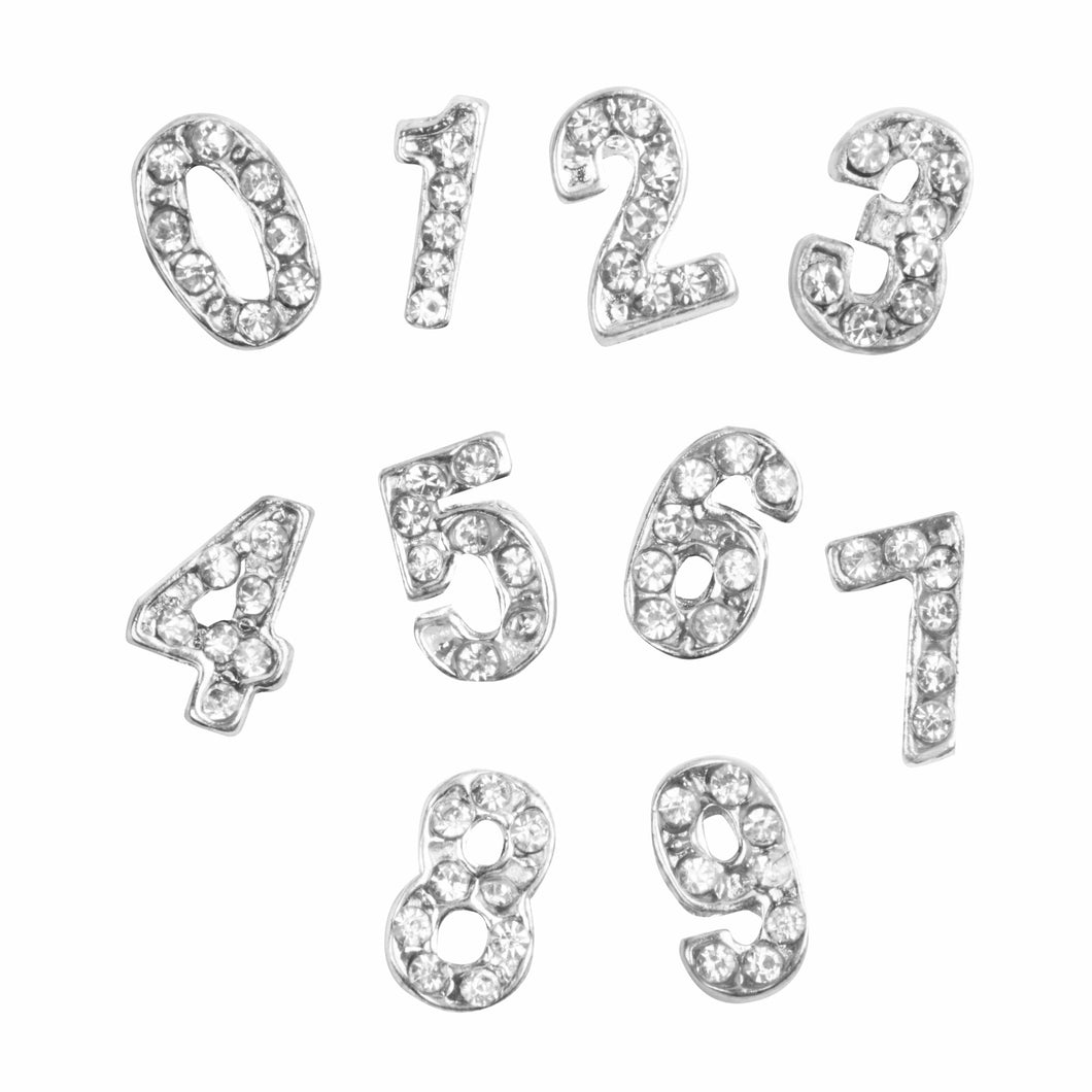 Silver Number Charms
