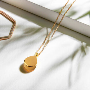 Teardrop Urn Ashes Necklace – Gold