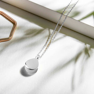 Teardrop Urn Ashes Necklace – Silver