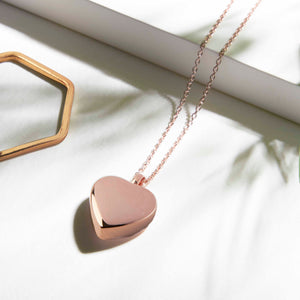 Heart Urn Ashes Necklace – Rose Gold